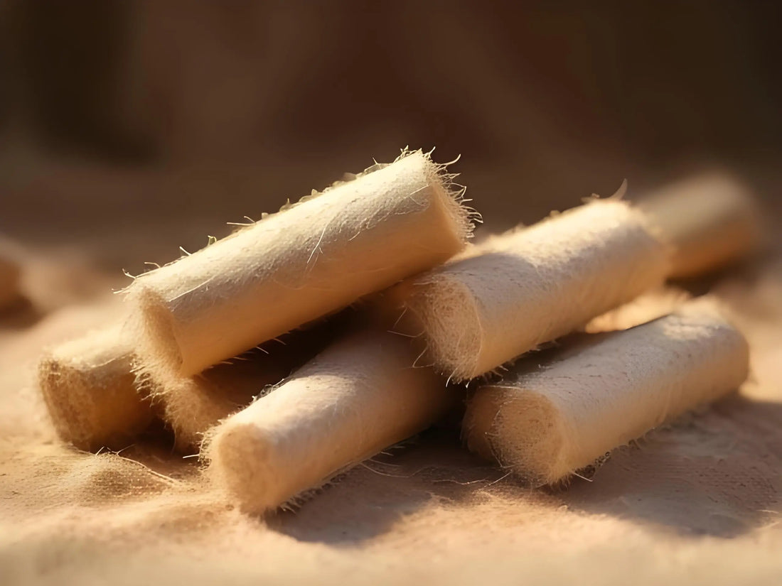 A stack of coir fiber rolls