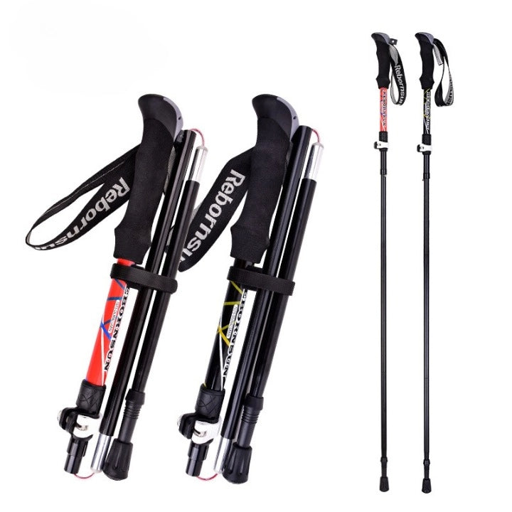 Collapsible Trekking Poles - Aluminum Ultra Lightweight Adjustable Hiking Poles