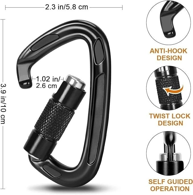 Locking Climbing Carabiners Heavy Duty