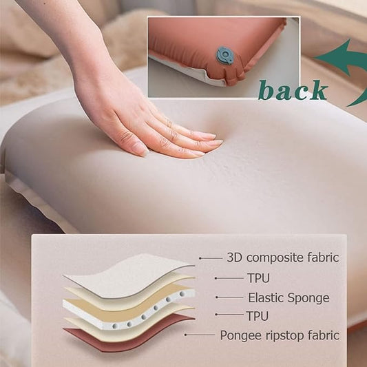Inflatable and Foldable Camping 3D Foam Pillow