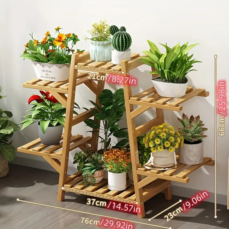 3 Tier Ladder Plant stand With Multi-Layer Storage For Indoor or Outdoor