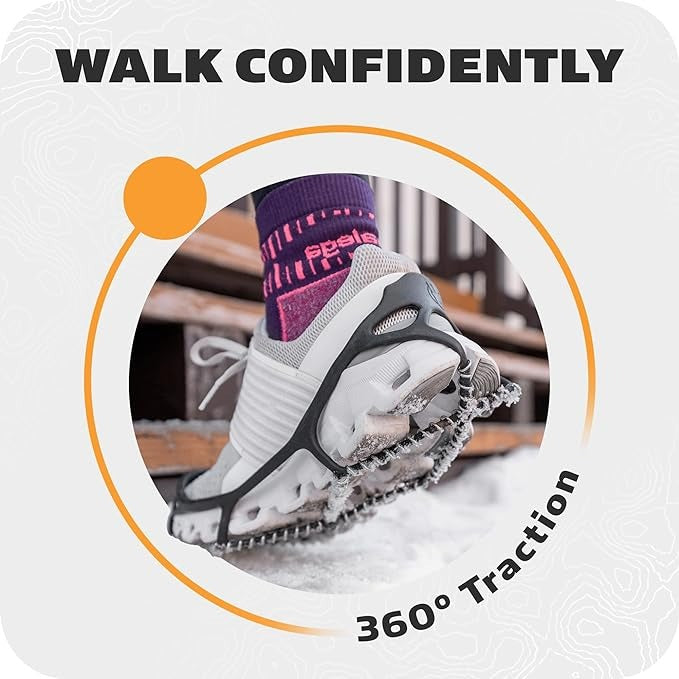 Walk Traction Cleats - 360-Degree Grip on Snow, Ice, & Multi-terrain Surfaces