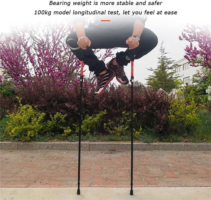Collapsible Trekking Poles - Aluminum Ultra Lightweight Adjustable Hiking Poles