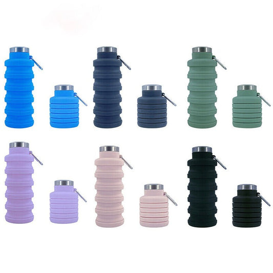 Travel 500ml Collapsible Silicone Water Bottle