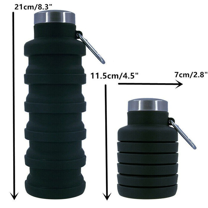 Travel 500ml Collapsible Silicone Water Bottle