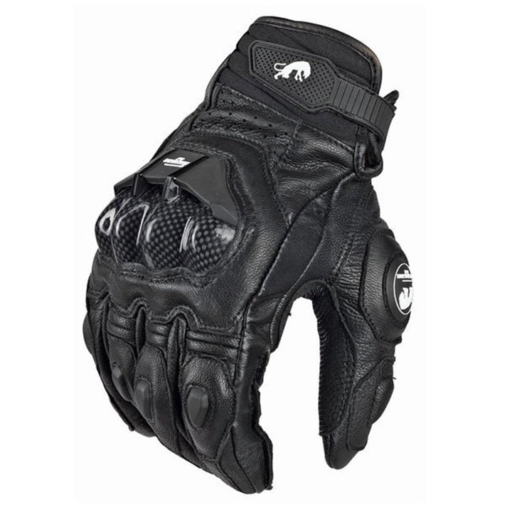 Carbon Knuckle Guard Leather Gloves