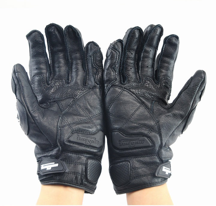 Carbon Knuckle Guard Leather Gloves