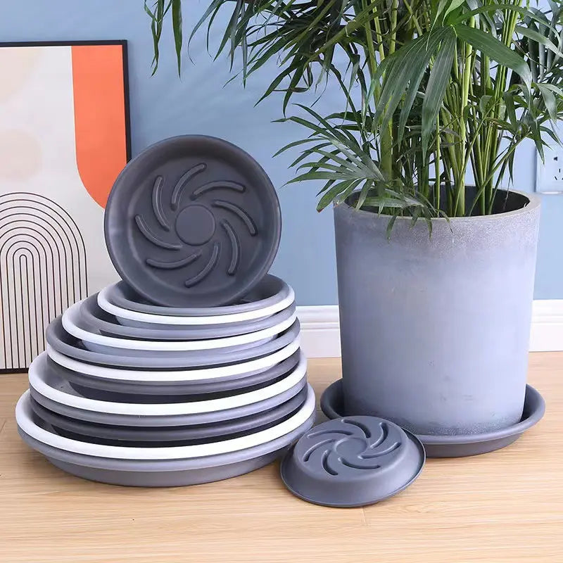 Breathable Plastic Plant Saucers - Durable & Prevents Root Rot