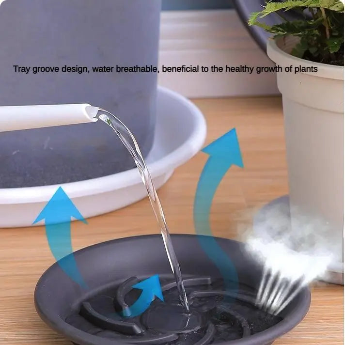 Breathable Plastic Plant Saucers - Durable & Prevents Root Rot
