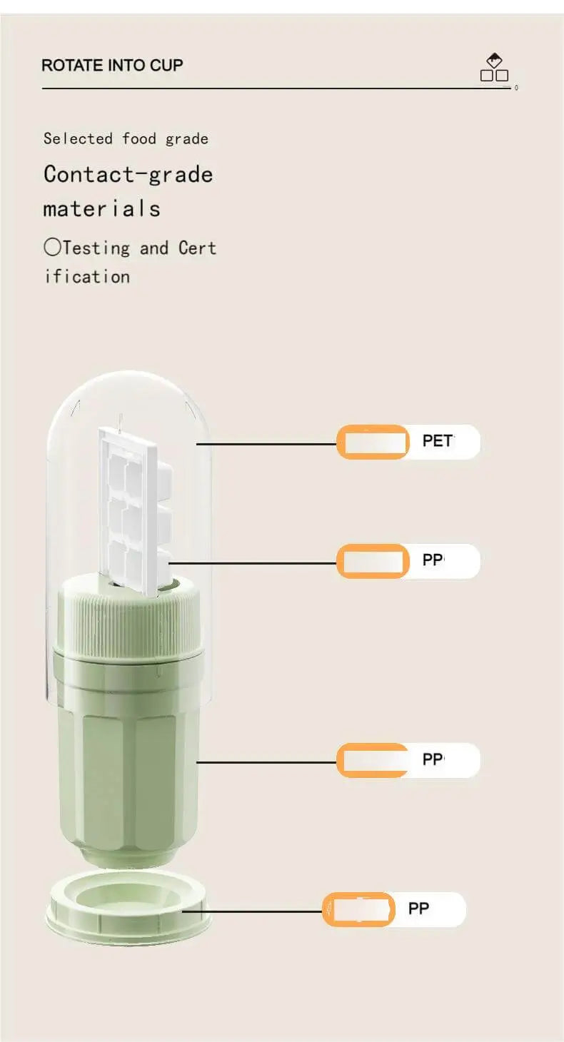 Twist ice cup Contact grade materials