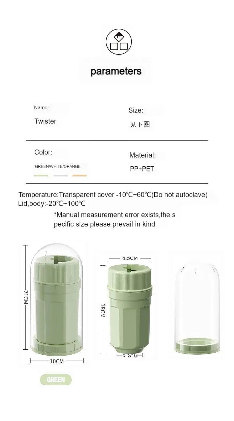 Twist ice cup parameters