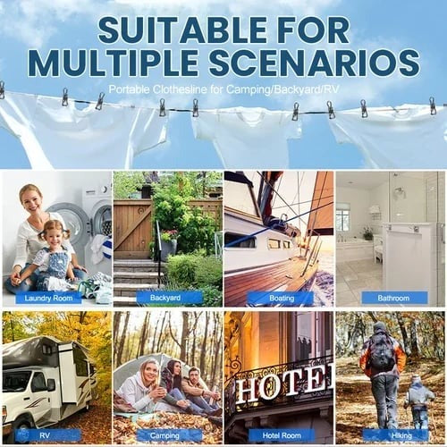 Portable Clothesline for Camping/Backyard/RV