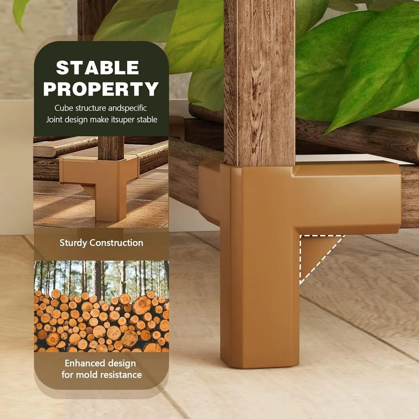 Wood Plant Rack for Multiple Plants 3 Tiers Ladder Plant Holder for Home Decor for Gardening