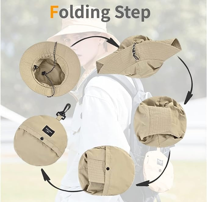 Waterproof Packable Hat Folding Step