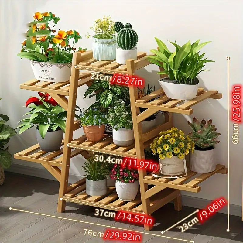 3 Tier Ladder Plant stand With Multi-Layer Storage For Indoor or Outdoor