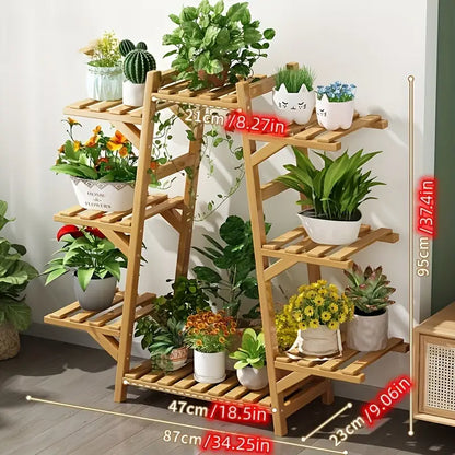 3 Tier Ladder Plant stand With Multi-Layer Storage For Indoor or Outdoor