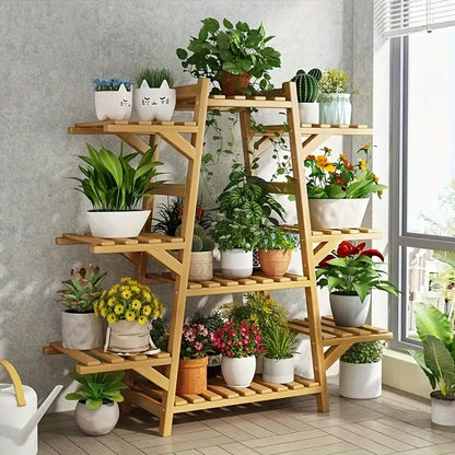 3 Tier Ladder Plant stand With Multi-Layer Storage For Indoor or Outdoor