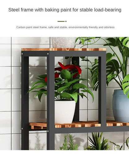 Stepped Multi-Tier Iron Plant Stand - Adjustable, Durable, Stylish